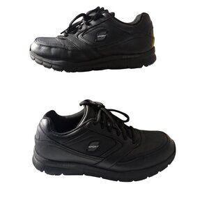 Sketchers Mens Black Sport Slip-Resistant Shoes Size 8